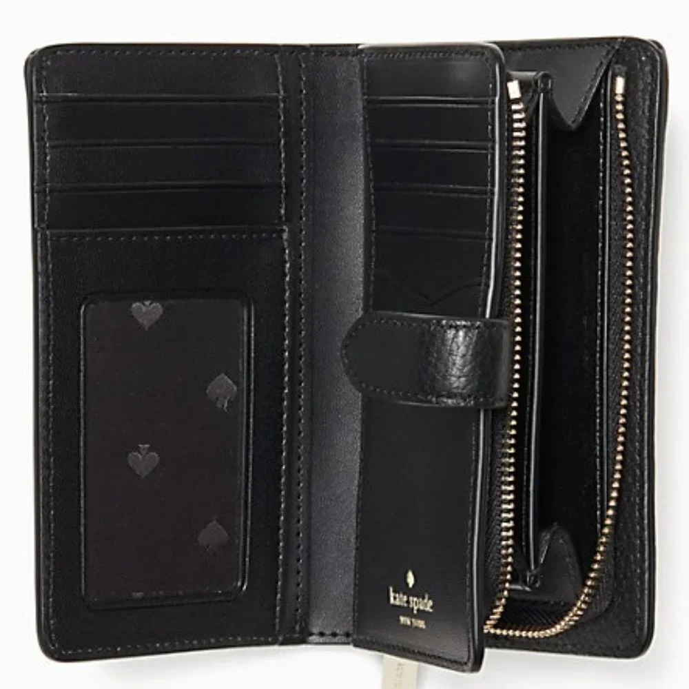 Kate Spade Leila Medium Compact Bifold Wallet Black